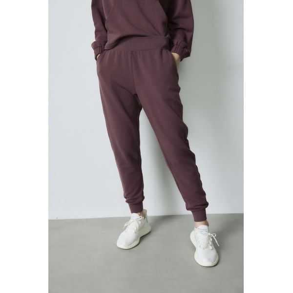 Burgundy Oversized Sweatshirt Sportswear Half Zip Hooded Loungewear Set Soft Cotton