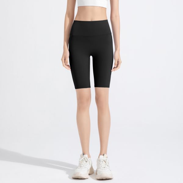 High Waisted Brown Biker Shorts for Women, Buttery Soft Nylon Spandex Fabric, Ideal for Yoga Running and Daily Wear