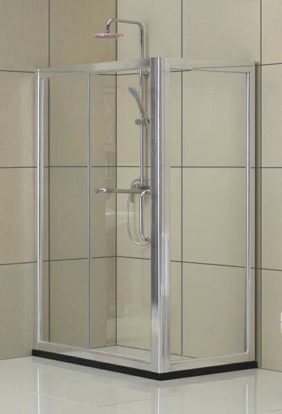 Self - Cleaning Square Shower Enclosure Aluminum Alloy Matte Silver 6MM Tempered Glass