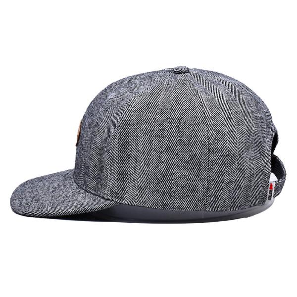 Structured 6 Panel Snapback Cap With 2 Matching Fabric Color Eyelets Patch Logo