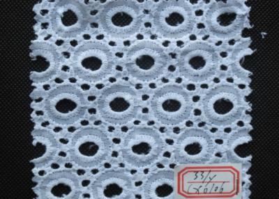 Pure White Cotton Eyelet Embroidered Lace Trim For Babies Wear SGS CY-CX0106
