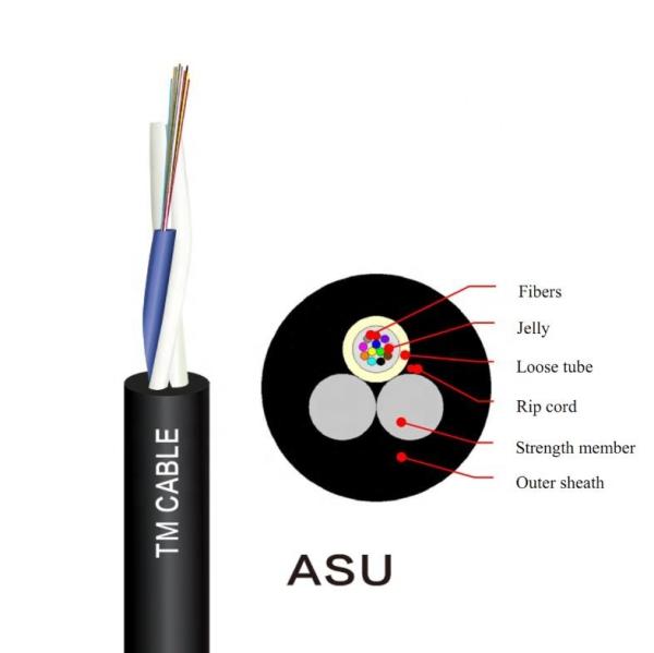 ASU Cable à fibre optique Mini Adss Mode unique Non métallique 12 cœurs auto-supporté