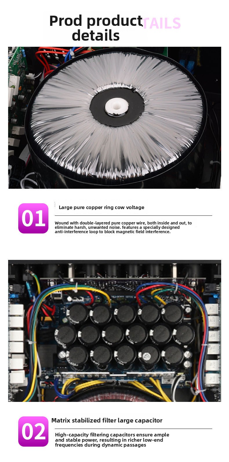 Cross-border 4.0 Channel Professional Stage Performance Wedding Speaker KTV Power Amplifier Post-amplifier High-fidelity Metal
