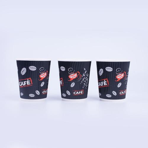 Brown Corrugated Biodegradable Paper Cups 14oz hot drink coffee cup