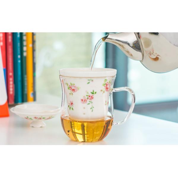 Высокая чашка Инфузер чая боросиликатного стекла с керамическим фильтром легким для того чтобы очистить