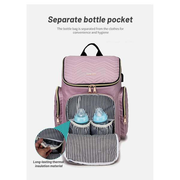 Embroidered Diaper Bag Backpack With USB