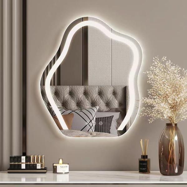 Smart Touch Screen Makeup Mirror 4mm Cloud Shaped Mirror 3000K - 6000K