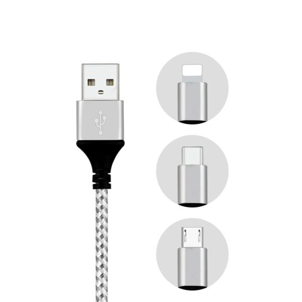 5V 2.1A Braided USB Cable , Extra Long Nylon Braided Micro Cord Fast Charging