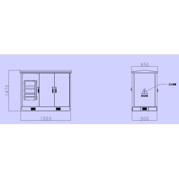 El gabinete profesional PEF de la estación base de 6 puertas calienta el aislamiento 1470×1800×900 milímetro