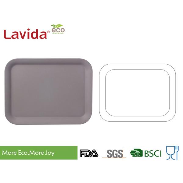 Hot sell Popular Solid color Biodegradable Eco Bamboo Fiber Tray Wooden Meal Serving Tray Melamine solid color Tray