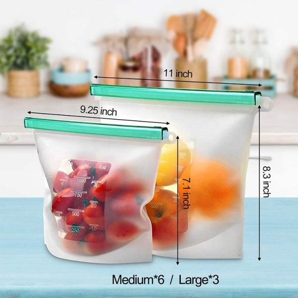 Eco Friendly Waterpoof Leakproof Snack Reusable Silicone Food Storage Bag