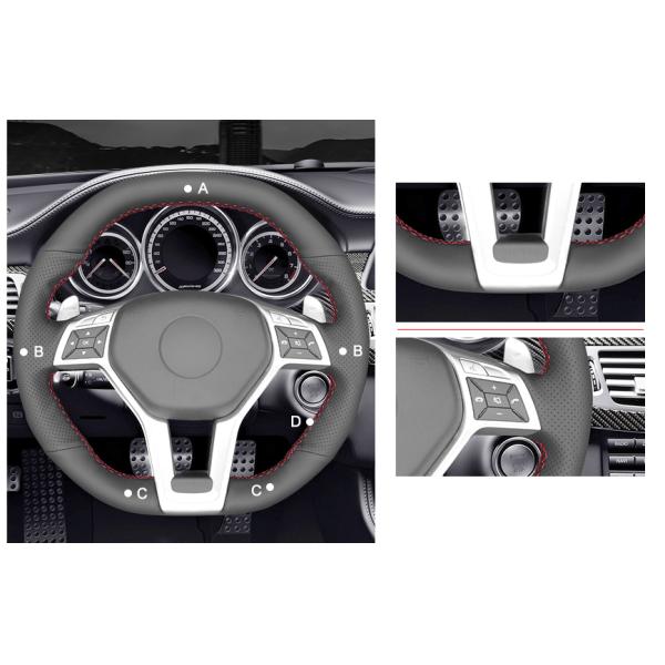 Customized Thread Color Hand Sewing PU Leather Steering Cover for E63 AMG S 2011-2016