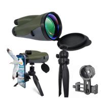 télescope monoculaire de téléphone portable de télescope de 12x60 Monoscope avec la courroie de main de trépied d'adaptateur