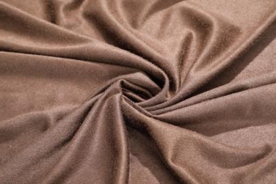 Brown 150cm Faux Leather Nubuck Fabric , Solid Microfiber Faux Suede