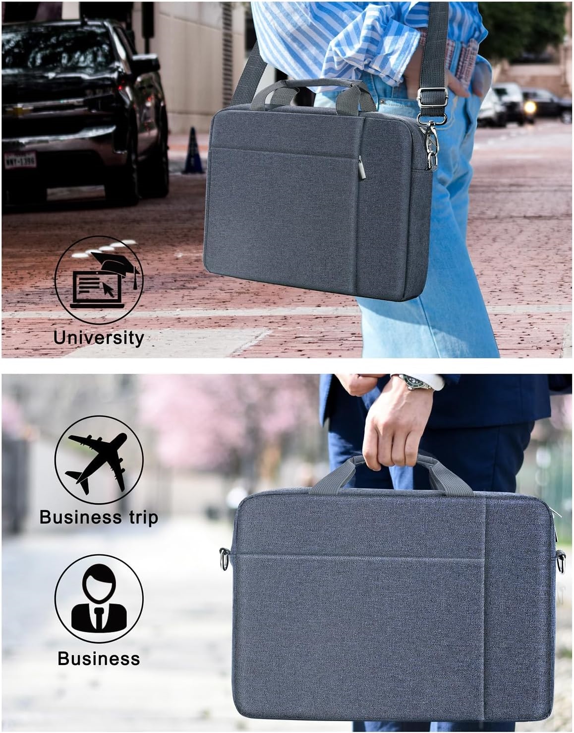 Shoulder Strap Carrying Briefcase Laptop Bag Messenger Large Case Shockproof EVA Business Laptop Sleeve Case for Travel Wholesale OEM/ODM/Private Label