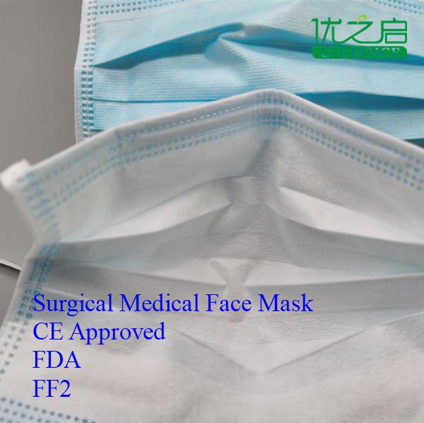 Non Toxic Isolation Face Masks , Flexible Face Mask With Elastic Ear Loop
