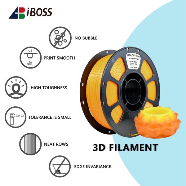 Temperature Color Change PLA+ Filament 1.75mm Color Change Orange to Yellow 3D Printer Filament PLA + for  FDM 3D Printers
