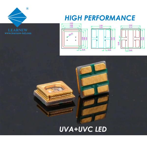 UVC ОБЪЕКТИВ СТЕКЛА КВАРЦА обломока УДАРА SMD серии 0.5w 265-285nm 395-405nm 3535 UVA