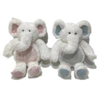 Fabrica mayorista puede personalizar juguetes de peluche para elefantes pequeños con papel de cascabel