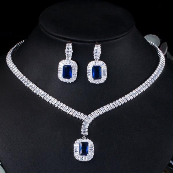 Hot Selling Luxury Leaf Engagement CZ Earring Necklace Bracele Bridal Jewelry Bracele Jewelry Set For Women Accessories