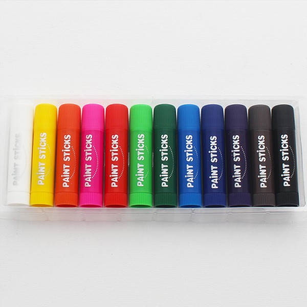 12 Colors Solid Tempera Paint Stick Washable Silky Crayons for Children