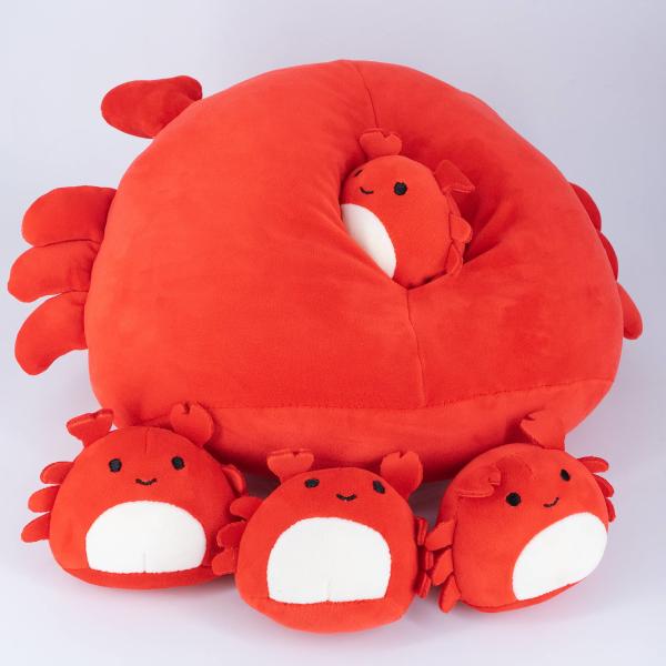 OEM ODM Crab Soft Animal Pillows Large Cute Crab Plush Sets With 4 Baby