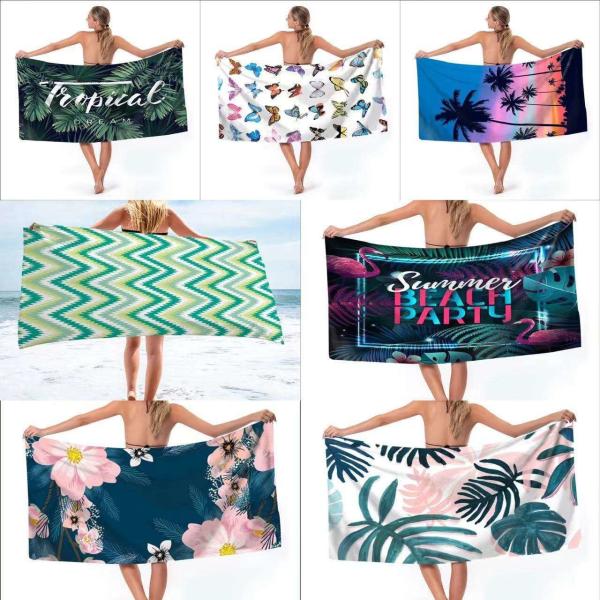 100% Polyester Custom Sand Free Beach Towel with Customized Designs Custom Printed Logo