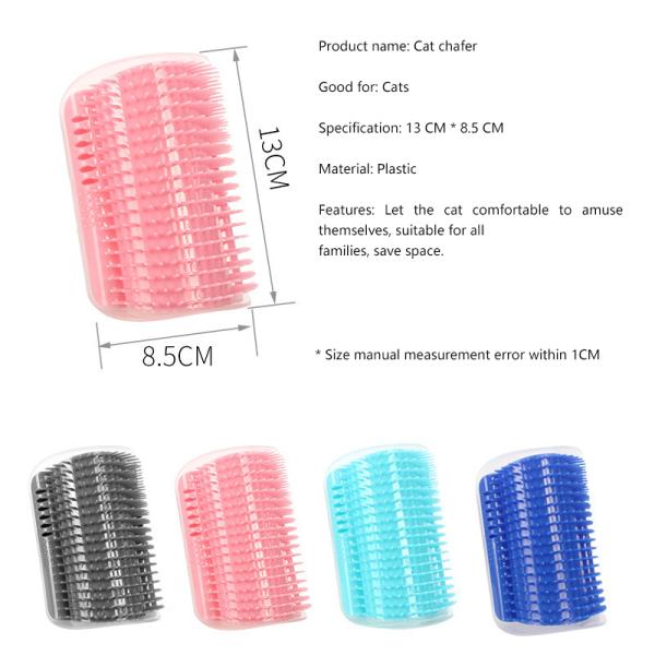 Herramienta de limpieza de cabello para mascotas Función limpia gato auto-peinador de pared Esquina peine de gato cepillo