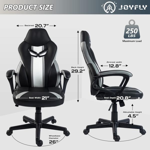 Modern Ergonomic Racing Style Swivel Gaming Chair with Adjustable Lumbar Support