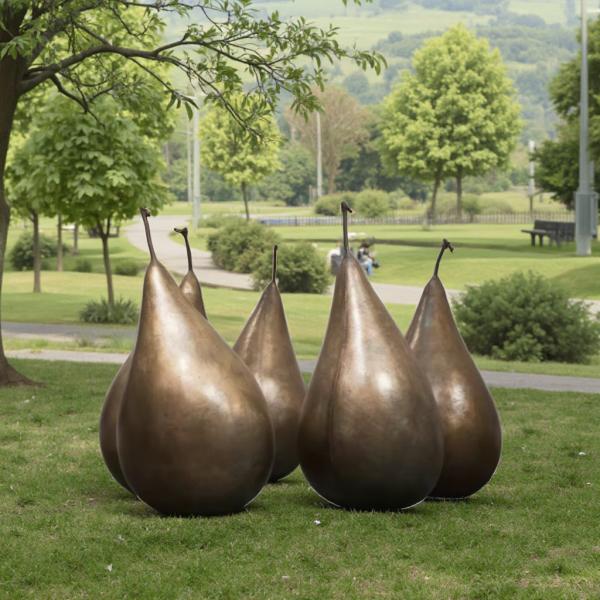 Large Brass Bronze Casting Pear Sculpture Statue
