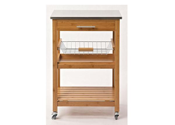 Wooden Kitchen Food Tray Trolley Cart with Wheels Prices Bamboo Home Furniture