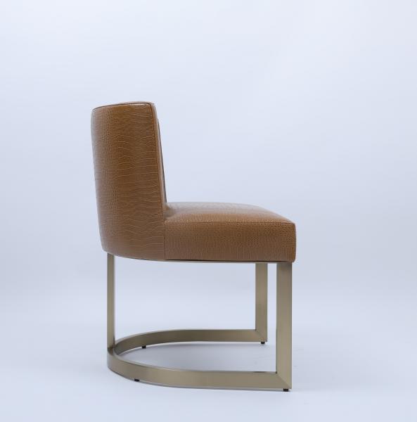 Hotel luxury Metal Golden Leather Living Room Leisure dining Chair
