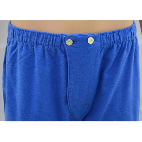 Plain Blue Flannel 100%Cotton Mens Luxury Sleepwear Anti Wrinkle Eco Friendly S - XXL Size