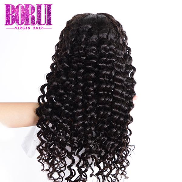 Deep Wave Human Hair Lace Front Wigs Brazilian With Baby Hair Swiss Lace