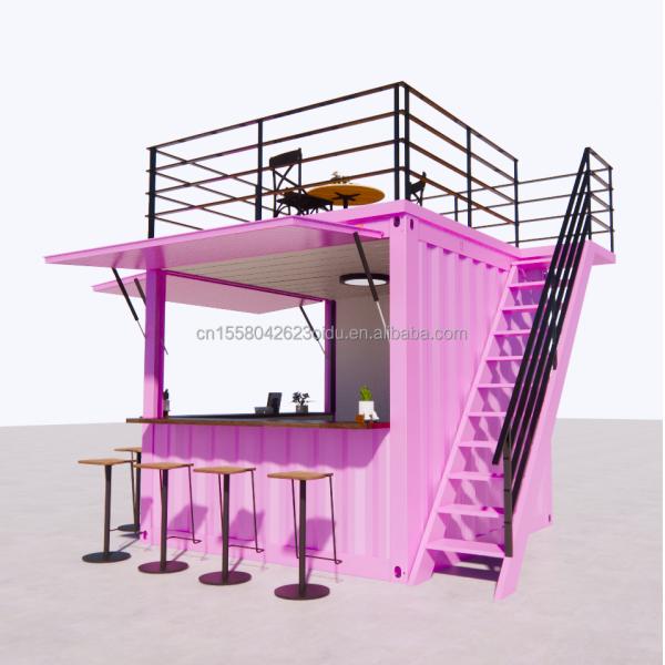 Galvanized Steel Square Tubes Used for Shop 10ft Pop up Mobile Prefabricated Container Restaurant Street Food Kiosk