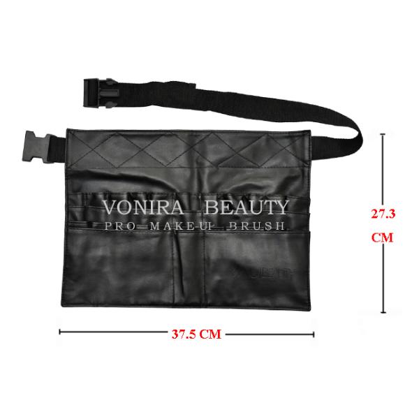 Pro Cosmetic Makeup Brush Apron Bag Artist Belt Strap Holder Black