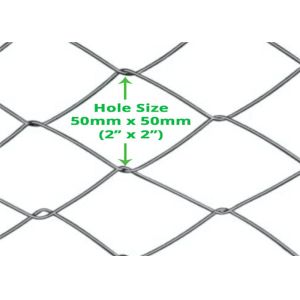 2 крен провода циклона отверстия диаманта загородки 50mm звена цепи металла дюйма