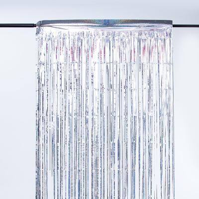 3*3m Silver Tassel Backdrop 300cm Laser Rain Curtain Fringe Decor