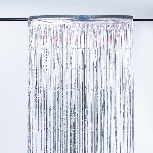 3*3m Silver Tassel Backdrop 300cm Laser Rain Curtain Fringe Decor