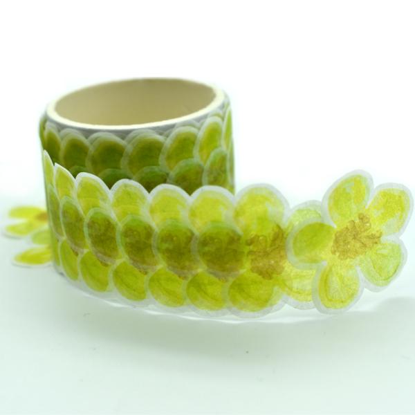 Теплостойкие зеленые стикеры ленты цветков 42g Washi