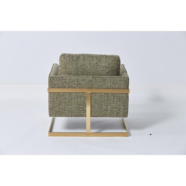 Fashion Living Room Couches Natural Linen Material Fabric Green With Metal Base