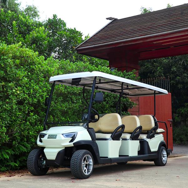 6 Front+2 Rear Seats Electric Golf Buggy With Long Range Battery