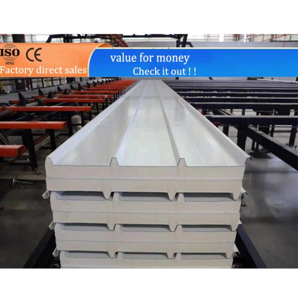 Four Wave Polyurethane PU Roof Panel Fireproof Thermal Insulation Sandwich Panel
