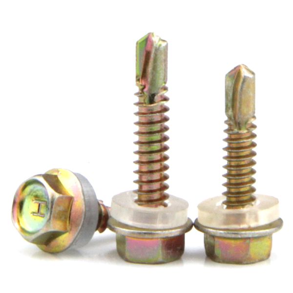 Carbon Steel Yellow Zinc Plated Hexagon Wood Screw With Self Drilling Pad