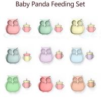 MHC Owl Produits d'alimentation pour bébés Ensemble d'alimentation en silicone Cuve couvercle cuillère pour nourrir bébé