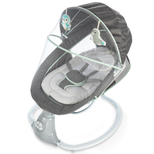 Foldable Electric Infant Rocker Lightweight Auto Cradle Rocker Grey Black