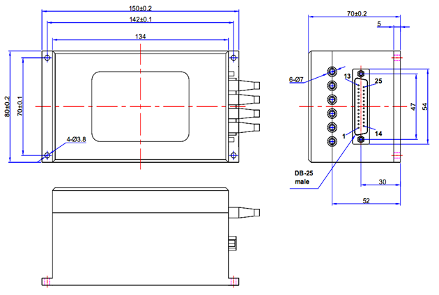 WDM 1x16 1x32 OM4 переключателя FSW 1x24 оптического волокна потери возвращения 30dB механический
