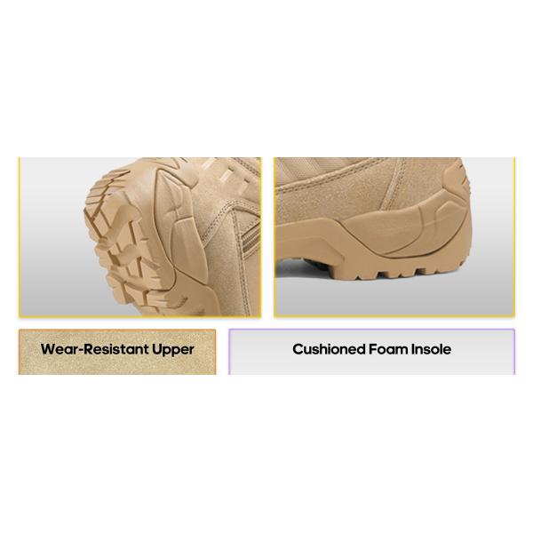 Camouflage ornaments Boots, Men'S ornaments Tactical Work Boots Side Zipper Leather Motorcycle Combat Boots (6-8 Inches)