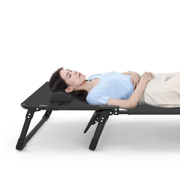 Adjustable Camping Cot with Pillow Folding Patio Chaise Lounge Pool Chair Outdoor for Beach Foldable Portable Bed