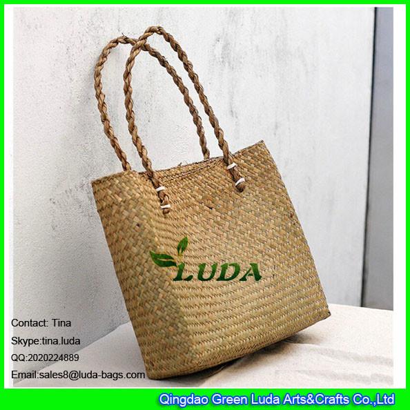 LUDA summer straw woven handbag natural wicker seagrass straw beach bags